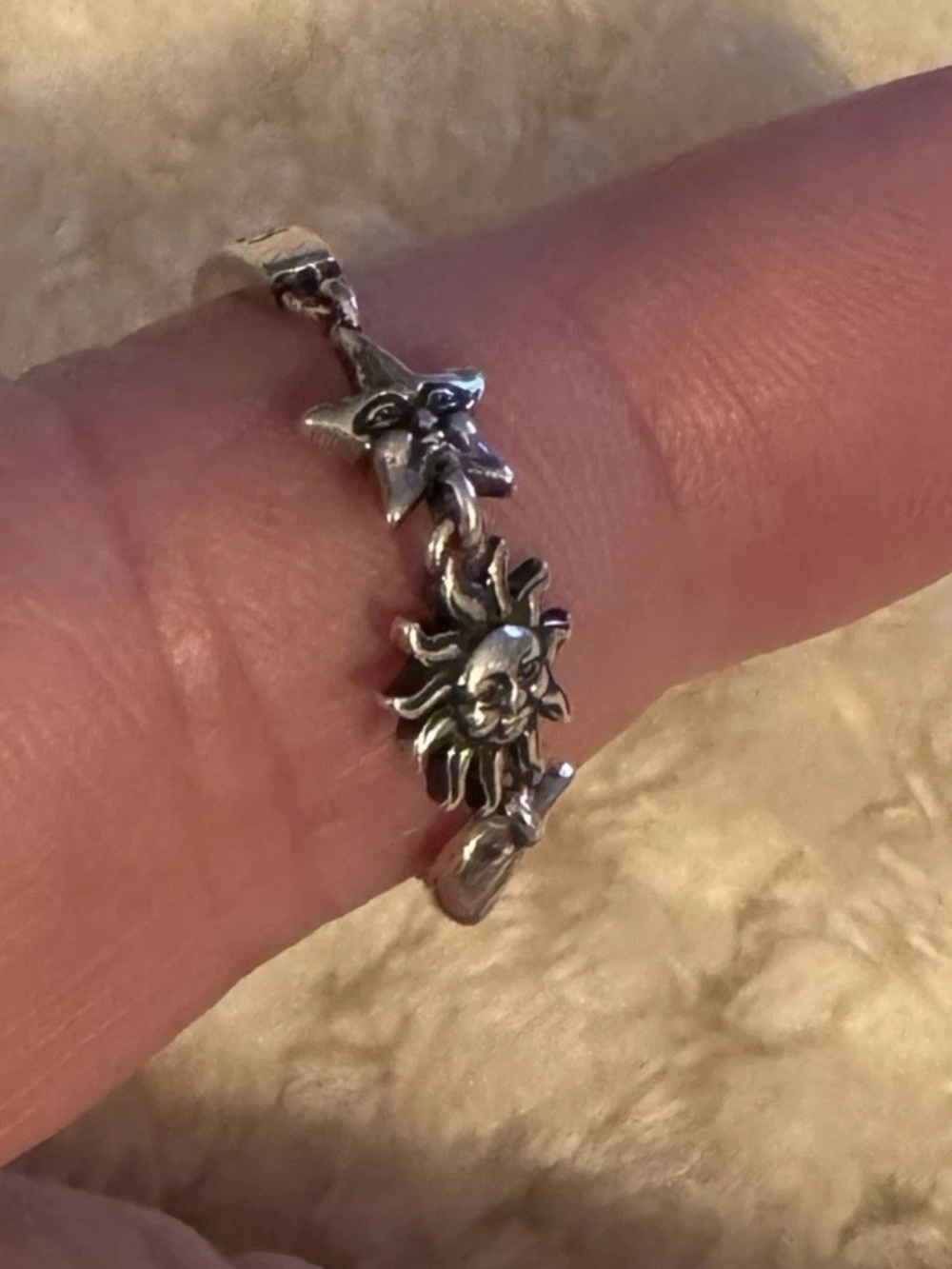 Star Moon Sun Ring Sterling Silver SHUI